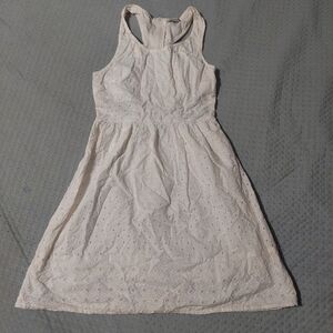 American Eagle Outfitters White Eyelet Racerback Midi Dress